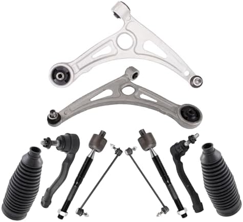 TRQ Front Steering & Suspension Kit Control Arm with Ball Joint Steering Rack & Pinion Bellow Sway Bar Stabilizer Link Tie Rod Compatible with 2018 Hyundai Sonata