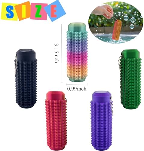 Little Ouchies Fidget, Pocket Mini Fidget Toy for Adults, Pain Stim Fidget, 3D Printed Venting Key Pendant, 5pcs Spiky Grippie Stim Keychain for Anxiety Relief Positive, Novelty Gifts for Friends