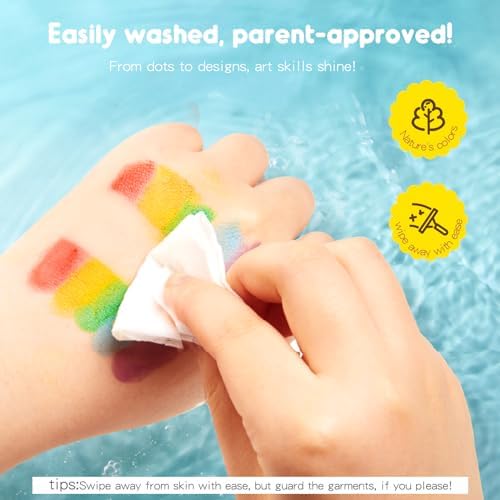 Jar Melo Washable Dot Markers, 6 Colors Dot Paints with 108 PDF & 10 Physical Activity Papers, Non-Toxic Bingo Daubers for Toddlers 1-3 2-4