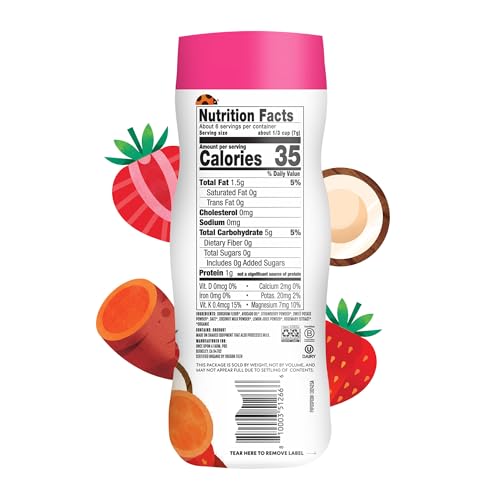 Once Upon A Farm Strawberry, Coconut & Sweet Potato Puffed Sorghum Snack, Fruit & Veggie Puffs, Non GMO, 1.5 Ounces (Pack Of 6)