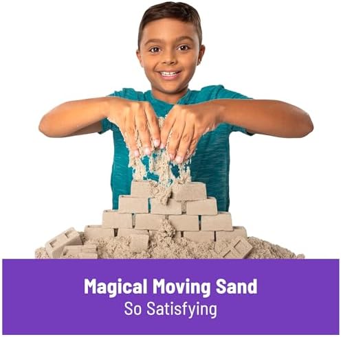 Kinetic Sand, Construction Site Folding Sandbox with 2lbs Play Sand & Toy Truck, Sensory Toys for Kids & Classroom, Back to School Teacher Must Haves