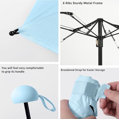 BAODINI Travel Mini Umbrella for Purse With Case Small Compact UV Sun Protection Sun Lightweight Tiny Pocket Umbrella for Women Kids and Men