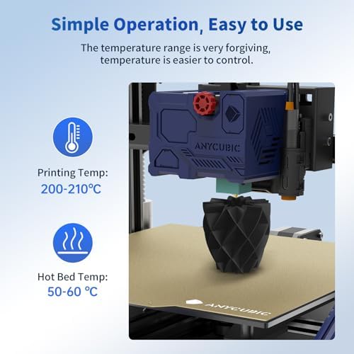 ANYCUBIC PLA Filament 1.75mm Bundle, 3D Printing PLA Filament 1.75mm Dimensional Accuracy +/- 0.02mm, 1KG Spool (2.2 lbs), 2KG Black+Black