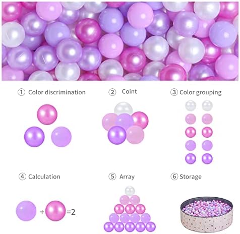 GOGOSO Ball Pits Balls for Toddlers Pack of 50 100 200 Plastics Shape Ball Non-Phthalate Non-BPA Non-Toxic 2.2-Inch Crush Proof Play Balls