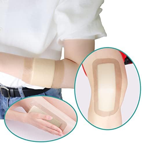 Dimora Silicone Foam Dressing Silver Ag 4"x 8" Adhesive Absorbent First Aid Bandage for Wound Care Pads 5 Packs