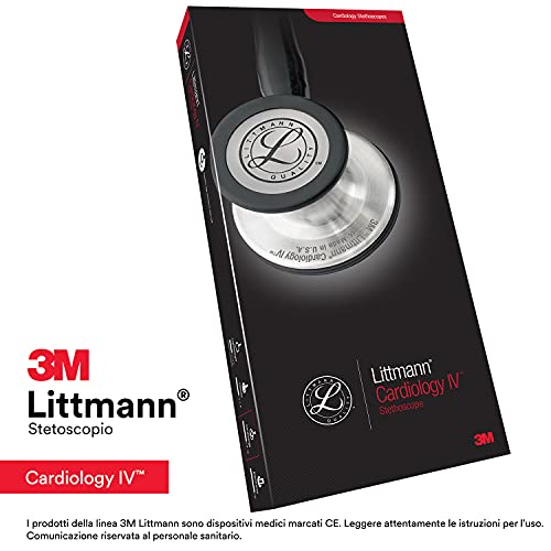 3M Littmann Cardiology IV Diagnostic Stethoscope, 6242, More Than 2X as Loud, Weighs Less, Stainless Steel High Polish Rainbow Chestpiece, 27" Navy Blue Tube, Black Stem, and Headset