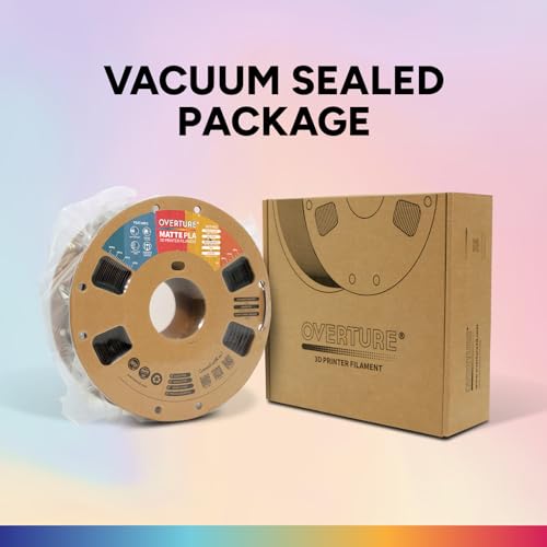 OVERTURE PLA Matte 3D Printer Filament 1.75mm, Matte PLA 1kg Cardboard Spool (2.2lbs), Dimensional Accuracy +/- 0.02 mm (Matte Black)