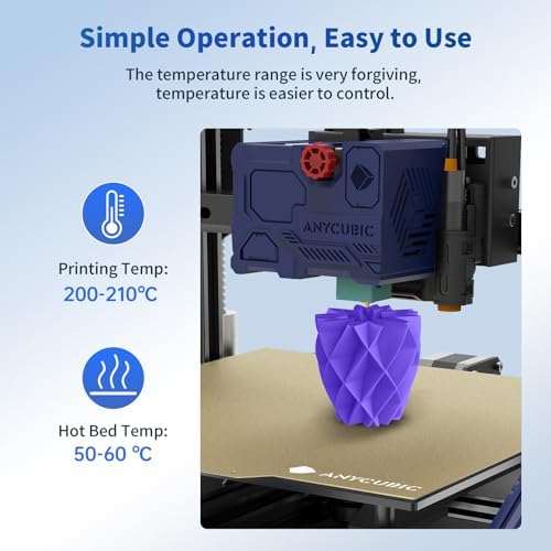 ANYCUBIC PLA Filament 1.75mm Bundle, 3D Printing PLA Filament 1.75mm Dimensional Accuracy +/- 0.02mm, 1KG Spool (2.2 lbs), 2KG Purple + Green
