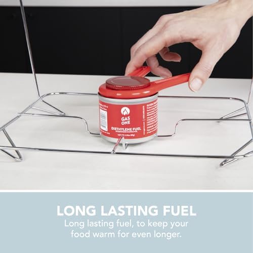 6 Pack - Disposable Chafing Dish Buffet Set, Welded Body Food Warmers for Parties, Fuel Cans Complete Set, Half Size Pans, Warming Trays