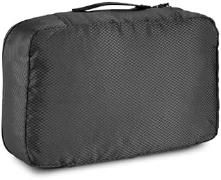 Amazon Basics Small Packing Cubes for Travel, Packing Organizers, 4-Piece-Set With Double Zipper Pulls and Mesh Top Panel, 100% Durable Polyester, Black, 11"L x 6.8"W x 3"H