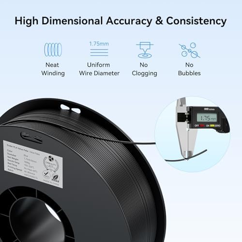 Creality 3D Printer Filament 1.75mm 4KG, PLA Filament Bulk +/- 0.02mm, 4 Pack 1kg Spool(2.2lbs) 3D Printing Filament Fits for Most FDM 3D Printers, White and Black
