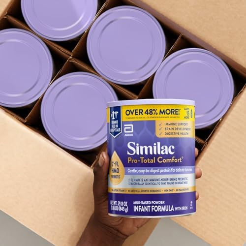 Similac Pro-Total Comfort Infant Formula With Iron, Gentle, Easy-to-Digest Formula, Has 2'-FL HMO for Immune Support, Non-GMO, Baby Formula Powder, 29.8-oz Value Can, Pack of 6