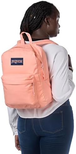 JanSport SuperBreak One Backpack - Durable, Lightweight Bookbag with 1 Main Compartment, Front Utility Pocket with Built-in Organizer - Premium Backpack, Peach Bum