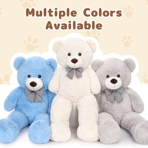 MaoGoLan Giant Teddy Bear Plush Toy - Ultra Soft & Cute Large Stuffed Animal 39 inches, Perfect for Baby Showers, Birthdays, Valentine’s Day Gifts (Kids, Couples, Family),Gray