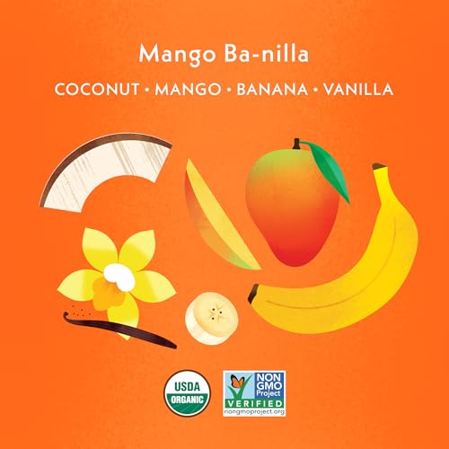 Once Upon A Farm Mango Ba-nilla Coconut Melts with Probiotics, Organic, Dairy Free, 1 Ounces (Pack Of 8)