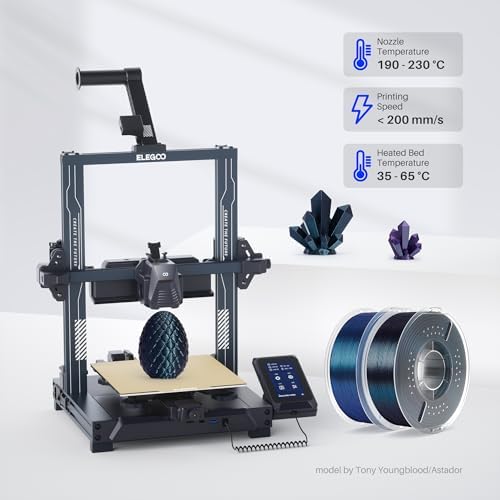 ELEGOO PLA Filament 1.75mm Galaxy Peacock Blue 1KG, Shiny 3D Printer Filament Dimensional Accuracy +/- 0.02mm, 1kg Spool(2.2lbs) 3D Printing Filament Fits for Most FDM 3D Printers