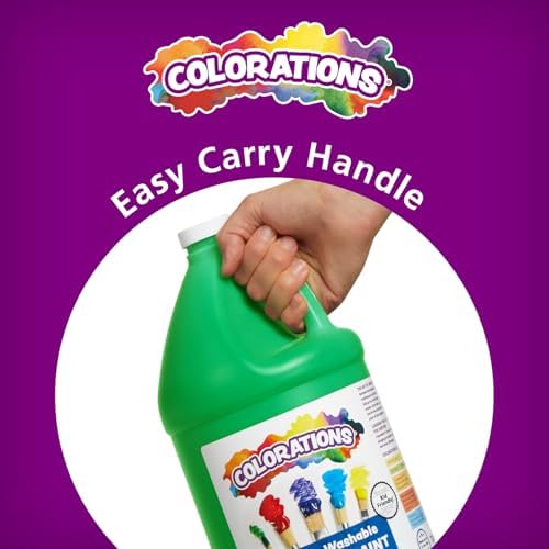 Colorations Paraben-Free Washable Tempera Paint for Kids - 1 Gallon Value Size. Vibrant White. Non-Toxic and Made in The USA