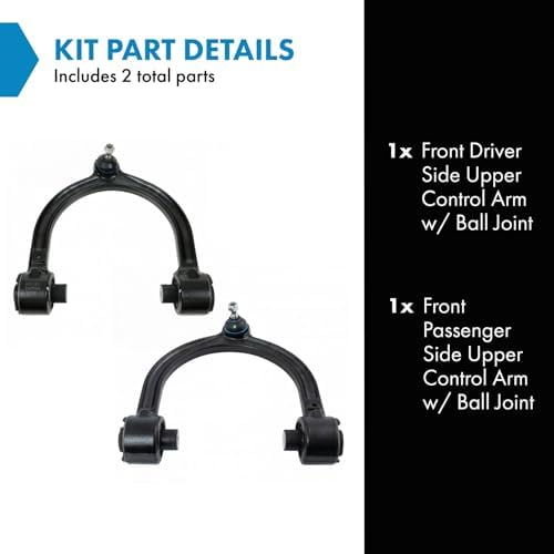 TRQ Front Upper Control Arm with Ball Joint Set Compatible with 2003-2006 Mercedes-Benz S430 S500