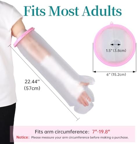 Cast Covers for Shower Arm, Waterproof Cast Cover Arm Adult, Cast Protector for Surgery, Hands, Wrists, Elbow, Finger to Keep Wounds Dry, Waterproof Arm Sleeve for Showering After Surgery, Reusable