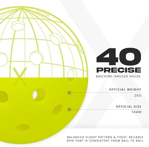 Franklin Sports X-40 Outdoor Pickleballs - Official Ball of USA Pickleball, APP Tour + US Open - Regulation Size