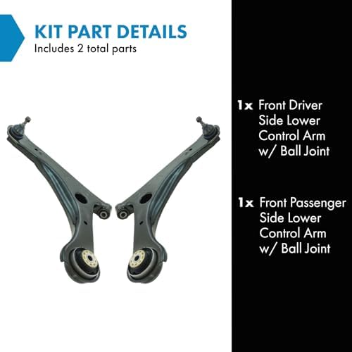 TRQ Front Lower Control Arm with Ball Joint Set Compatible with 2008-2016 Chrysler Town & Country 2008-2020 Dodge Grand Caravan 2012-2015 Ram C/V 2009-2014 Volkswagen Routan