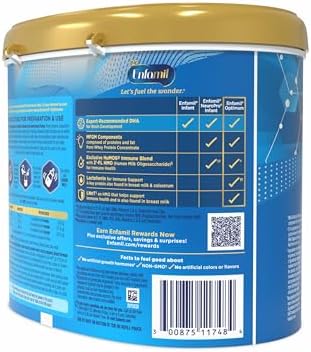 Enfamil Optimum (Enspire), Our Closest Formula to Breast Milk, Immune-Supporting Lactoferrin and Brain-Supporting DHA Baby Formula, Powder 20.5 Oz Tub