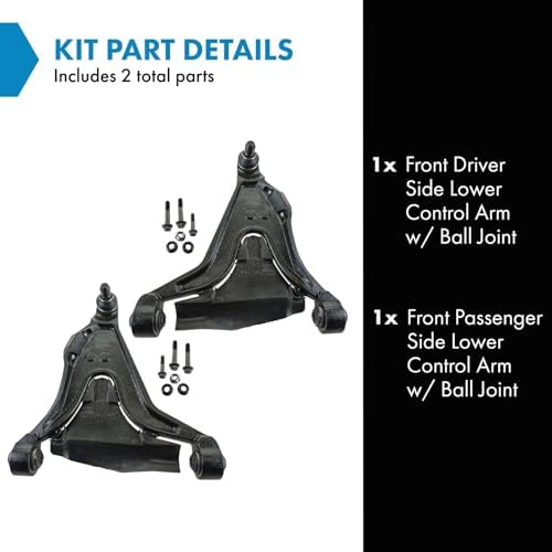 TRQ Front Lower Control Arm with Ball Joint Set Compatible with 1993-1997 Volvo 850 1998-2000 S70 V70