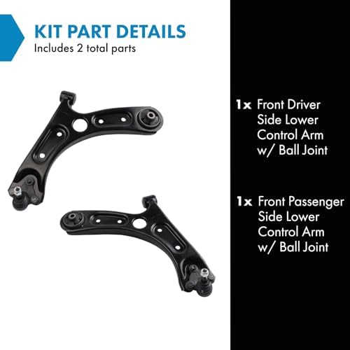 TRQ Front Lower Control Arm with Ball Joint Set Compatible with 2017-2020 Hyundai Elantra 2018-2020 Elantra GT 2019-2022 Kia Forte