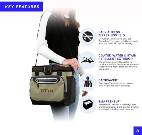 Titan by Arctic Zone 30 Can Zipperless Soft Cooler with HardBody Liner