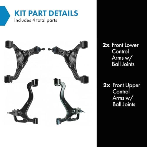 TRQ Front Control Arm with Ball Joint Set Compatible with 2010-2013 Land Rover Range Rover Sport