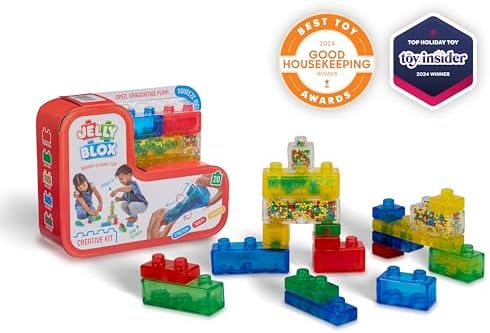 Goliath Jelly Blox Creative Kit | Includes 20 Blocks | Toddler & Preschool Building Blocks Kids Can Squeeze, Stretch, Squish | Safety Tested & Ouch-Free | Tactile, Sensory Play Toy for Ages 2+