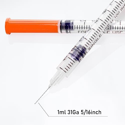 U-100 1cc Syringes with 31g 5/16" (8mm) , Individually Wrapped, Pack of 100