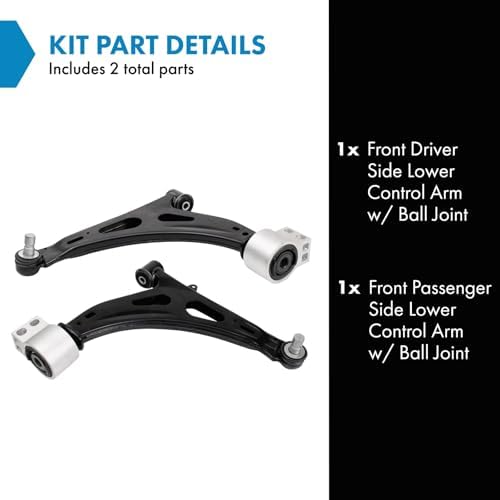 TRQ Front Lower Control Arm with Ball Joint Set Driver & Passenger Side Lower Compatible with 2014-2019 Chevrolet Impala