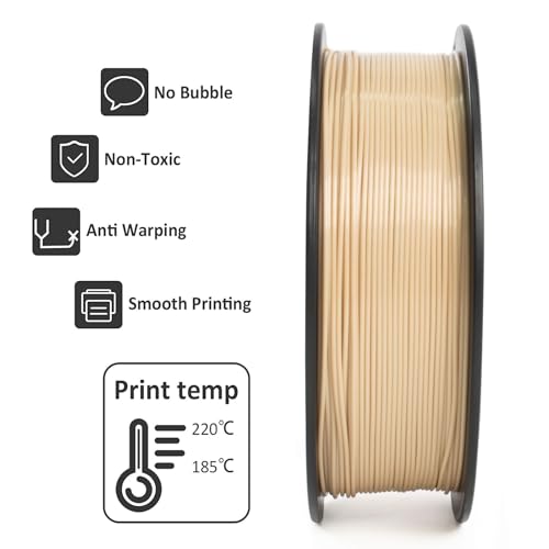 Geeetech PLA Filament 1.75mm Bone White 3D Printer Filament 1kg(2.2lbs), Neatly Wound Bone PLA Filament, Dimensional Accuracy +/- 0.02 mm, Fit Most FDM 3D Printers