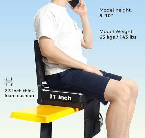 SPORT BEATS Stadium Seats with Back Support Bleacher Chairs with Back and Cushion Thick Padded Bleacher Seats Includes Shoulder Strap