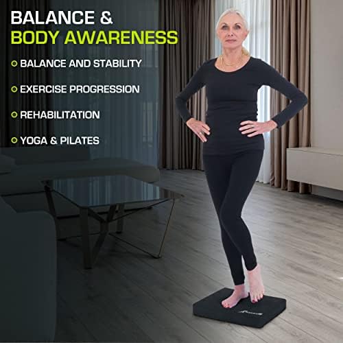 ProsourceFit Exercise Balance Pad – Non-Slip Cushioned Foam Mat & Knee Pad for Fitness and Stability Training, Yoga, Physical Therapy