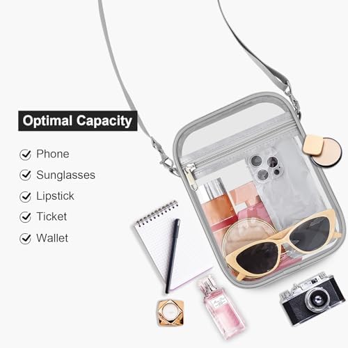 USPECLARE Clear Purse Stadium Approved CrossBody Bag for Men and Women
