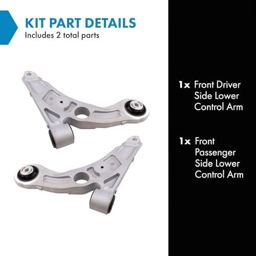 TRQ Front Lower Control Arm Set Driver and Passenger Side 2 Pieces Compatible with 2020-2023 Jeep Cherokee