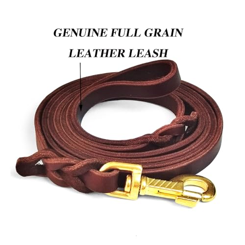 4FT Heavy Duty Dog Leashes for Large Dogs, Sturdy Dog Leash Design for Outdoor Enthusiasts and 4 Foot Leather Dog Leash For Professional Trainers.