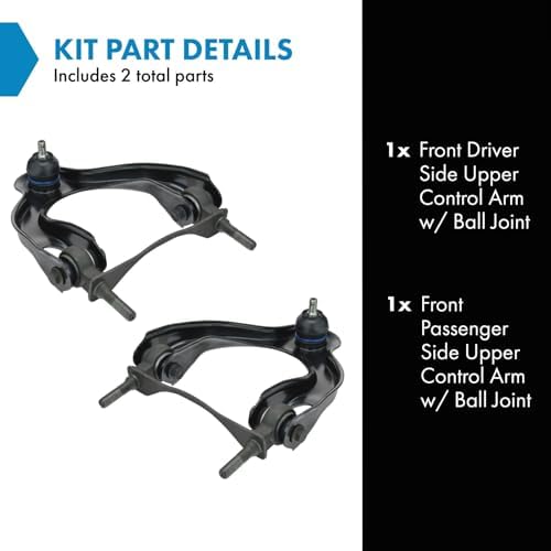TRQ Front Upper Control Arm with Ball Joint Set Compatible with 1994-2001 Acura Integra 1992-1995 Honda Civic 1993-1997 Civic del Sol