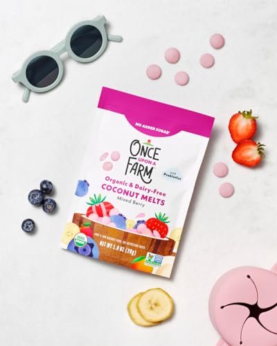 Once Upon A Farm Mixed Berry Coconut Melts with Probiotics, Organic, Dairy Free, 1 Ounces (Pack Of 8)