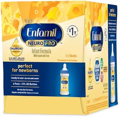 Enfamil NeuroPro Baby Formula, Milk-Based Infant Nutrition, MFGM* 5-Year Benefit, Expert-Recommended Brain-Building Omega-3 DHA, Exclusive HuMO6 Immune Blend, Non-GMO, 2 Fl Oz, 48 Count