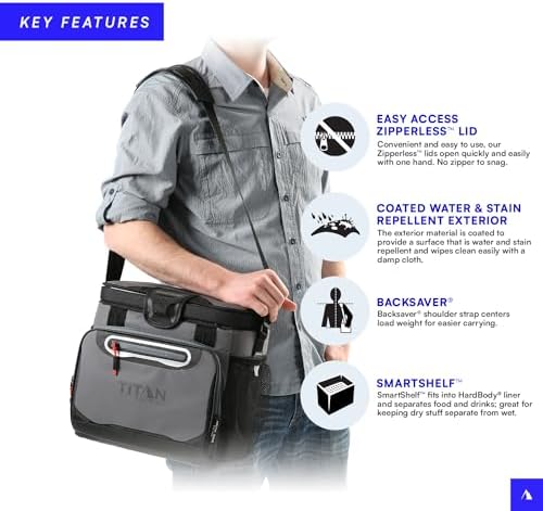 Titan by Arctic Zone 30 Can Zipperless Soft Cooler with HardBody Liner
