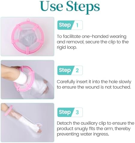 Cast Covers for Shower Arm, Waterproof Cast Cover Arm Adult, Cast Protector for Surgery, Hands, Wrists, Elbow, Finger to Keep Wounds Dry, Waterproof Arm Sleeve for Showering After Surgery, Reusable