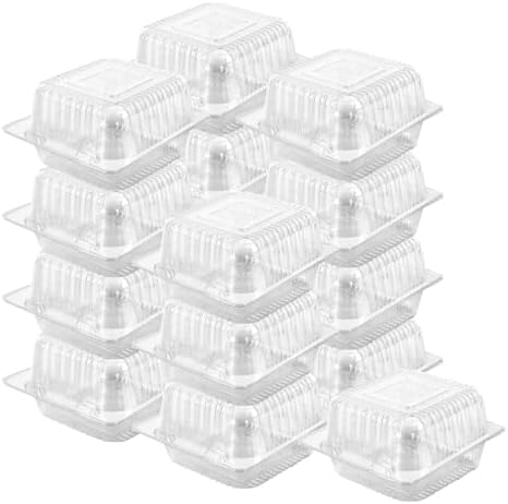 300 Count Clear Plastic Hinged Take Out Containers Clamshell Takeout Tray Food Clamshell Containers Outside Diameter for Dessert, Snacksetc, Cakes Slice, Cookies, Salads
