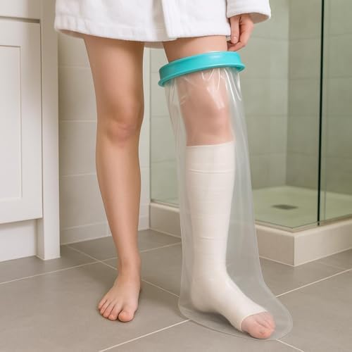 Cast Covers for Shower Leg, Waterproof Cast Cover for Showering/Swimming, Cast Protector for Shower Leg Adult, Water Proof Shower Boots for Foot after Surgery, Knee, Ankle, Boot (Diameter-7.9")