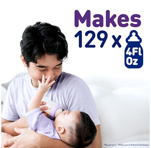 Enfamil Gentlease Baby Formula, Clinically Proven to Reduce Fussiness, Crying, Gas & Spit-up in 24 hours, Brain-Building Omega-3 DHA & Choline, Infant Formula Powder, Baby Milk, 19.9 Oz Can, 4 Count