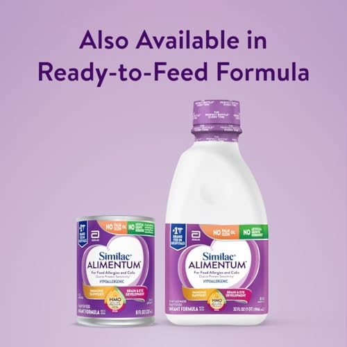 Similac Alimentum With 2'-FL HMO Hypoallergenic Infant Formula, for Food Allergies and Colic Due to Protein Sensitivity, Baby Formula Powder, 12.1-oz Can, Pack of 6