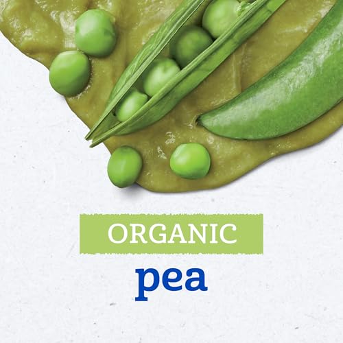 Gerber Stage 1 Baby Food, Organic Pea Jar, Baby Puree, Non-GMO, Vegetable, Puree Jars Glass, 10-pack