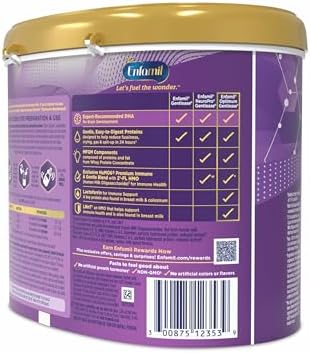Enfamil Optimum Gentlease Baby Formula, Our Closest Formula to Breast Milk For Fussiness, Crying, Gas & Spit-up, Immune-Supporting Lactoferrin also found in Breast Milk, 19.5 Oz, Pack of 4